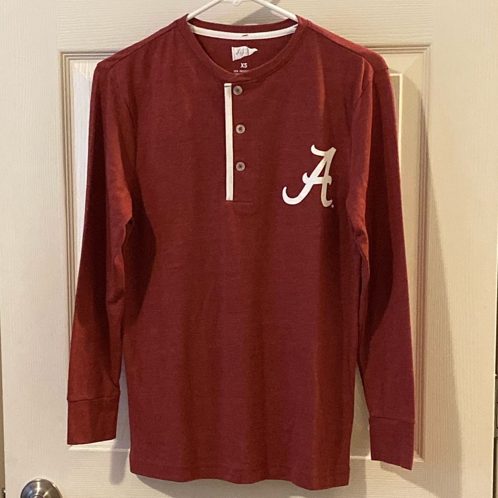 Alabama Crimson Tide Long Sleeve Henley Tee NWT